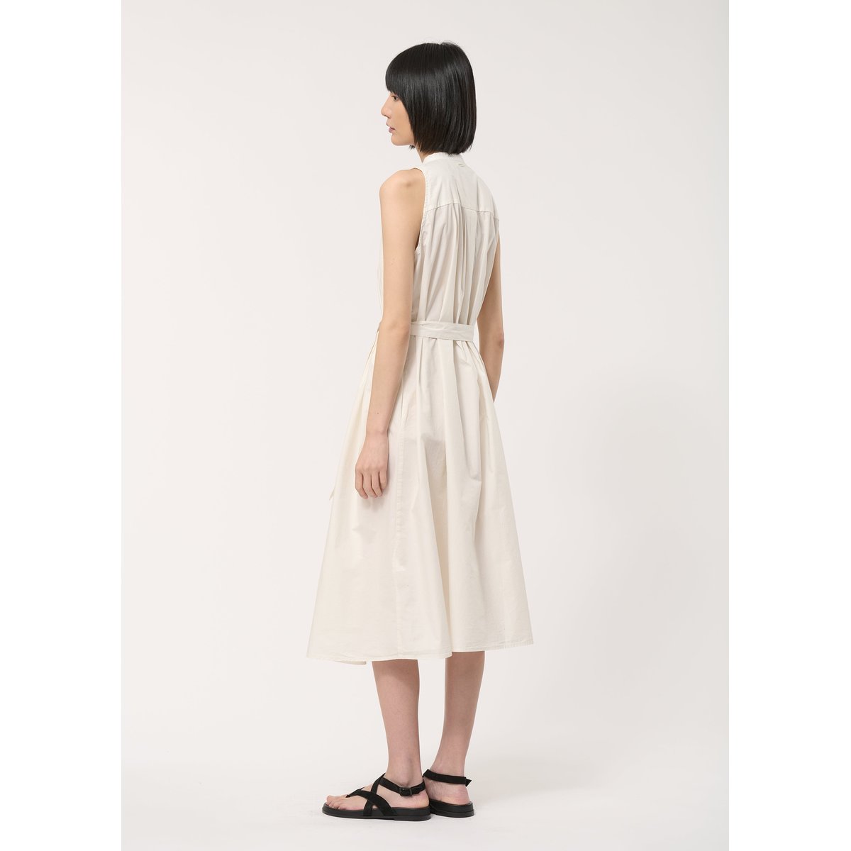 Robe chemise en popeline de coton off white, HUMILITY