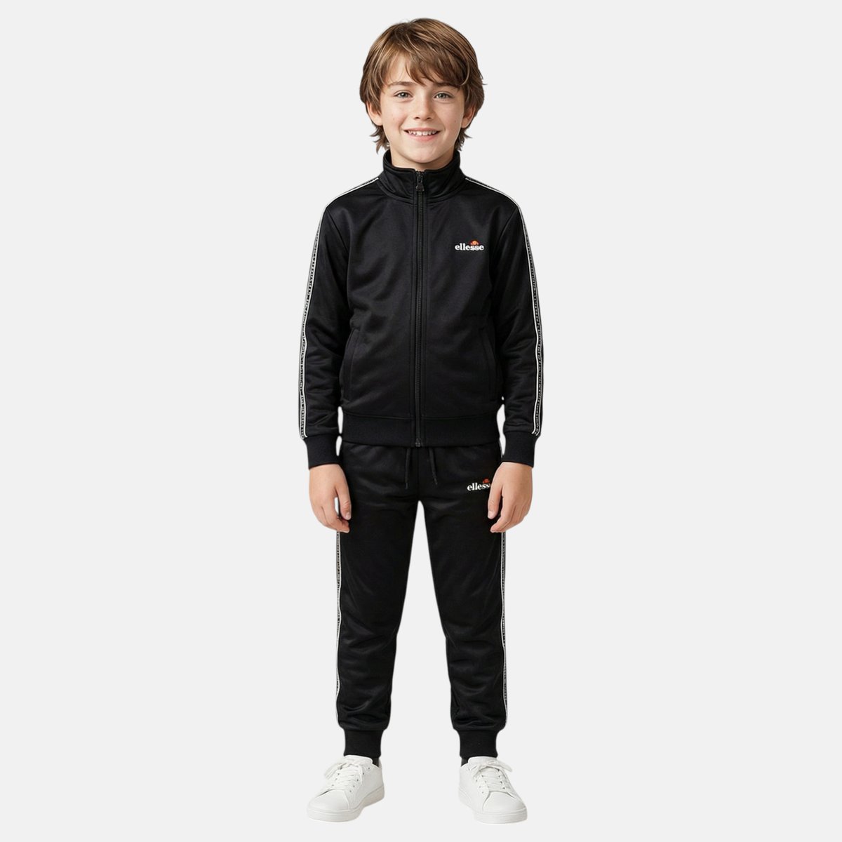 Ensemble veste zippée col montant et pantalon de jogging TRACK noir, ELLESSE
