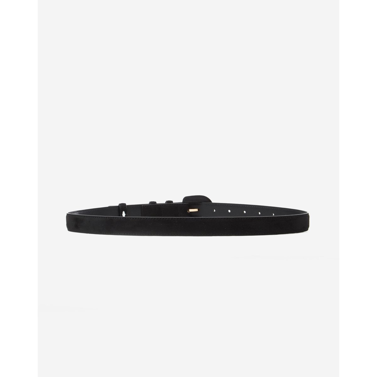 Ceinture en suédine boucle assortie taupe Scotland noir, GRACE AND MILA