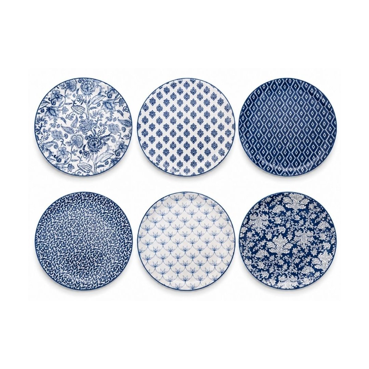 Service d'assiettes et bols 18 pièces, MAJORELLE bleu, ARTIME