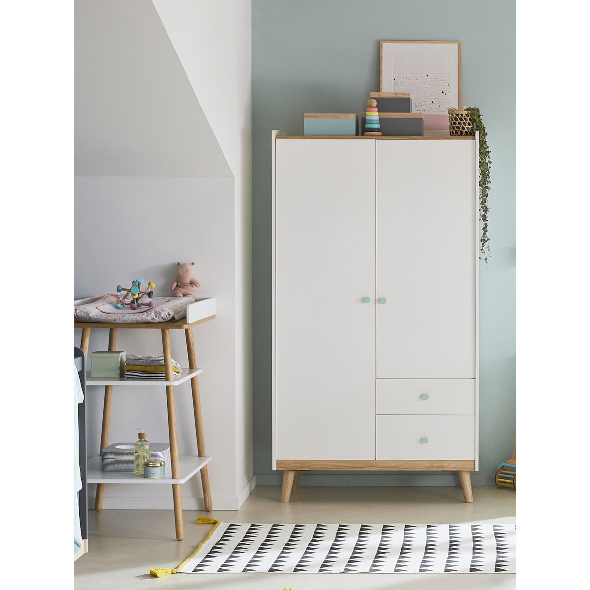 Armoire 2 portes LIGNE CONFETTI blanc, VERTBAUDET