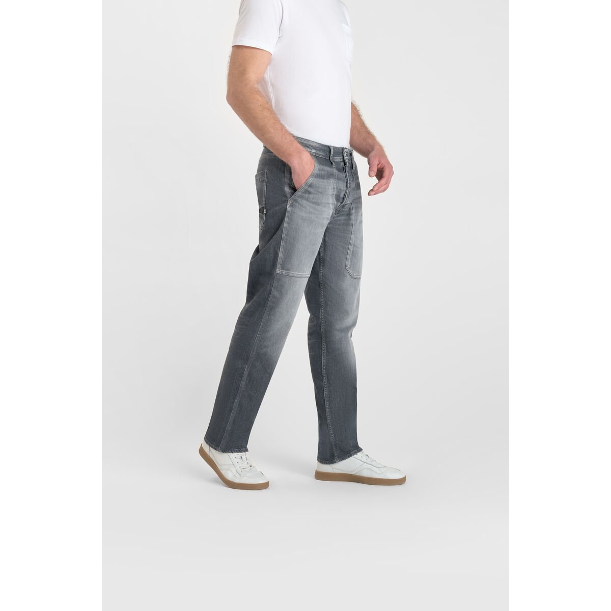 Jeans loose, large loose, longueur 34 grey, LE TEMPS DES CERISES