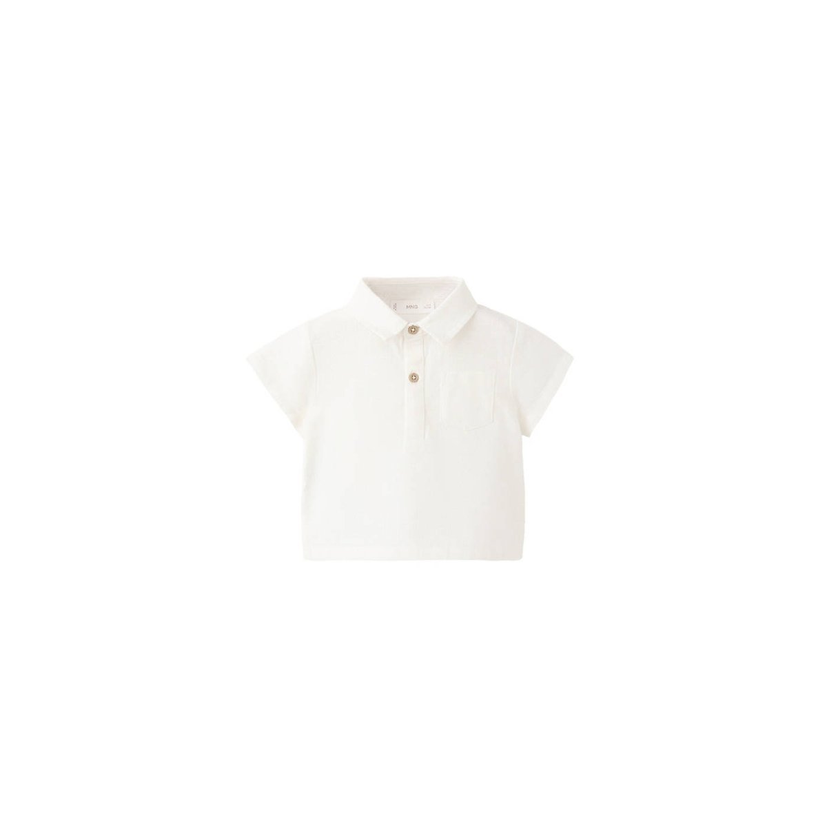 Chemise coton à poche blanc cassé, MANGO BABY