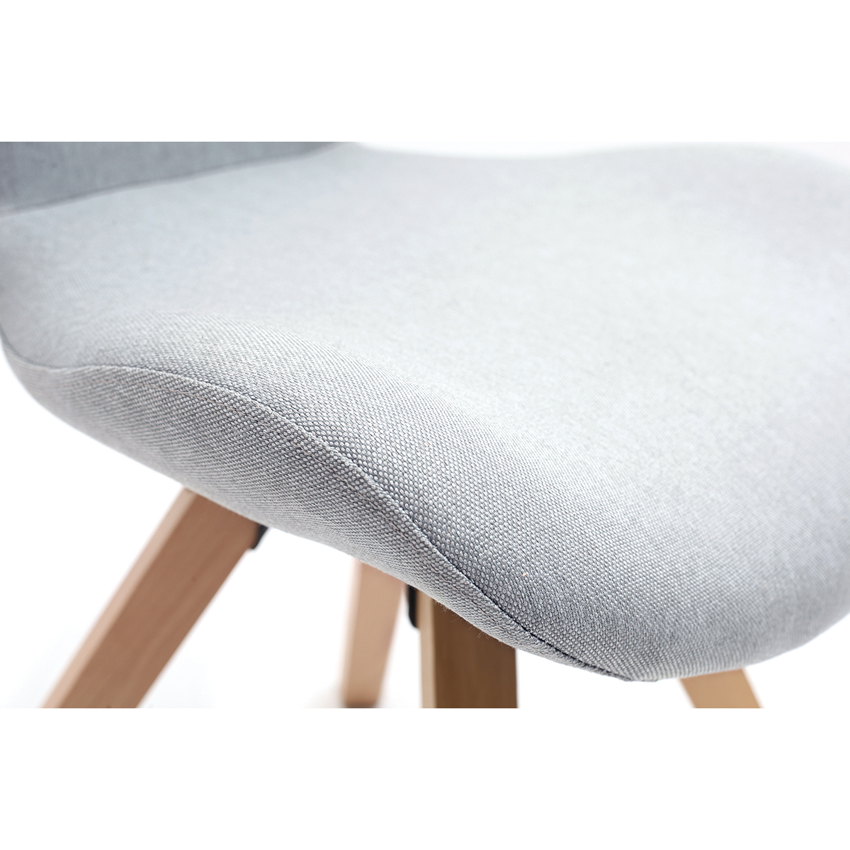 Chaise scandinave en tissu et bois ANYA gris perle, MILIBOO