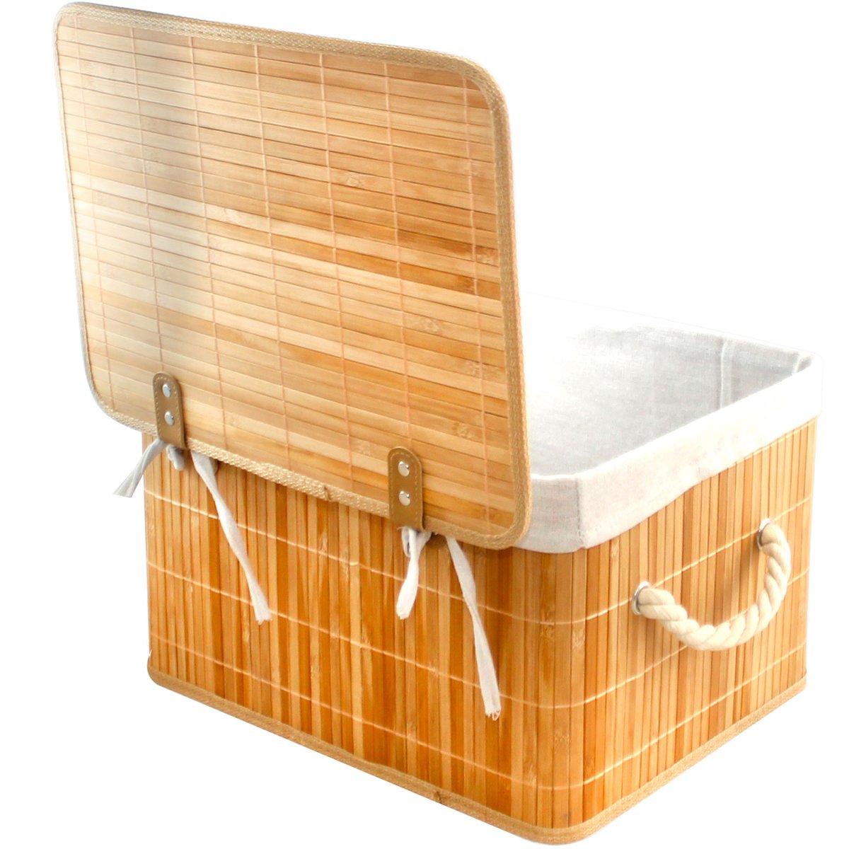 Set de 3 malles bambou 40x30x23cm bois, WADIGA