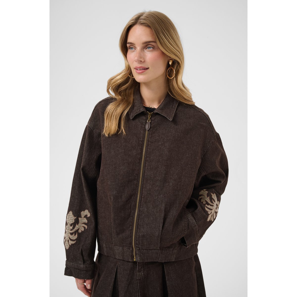 Veste en jean marron java, CREAM