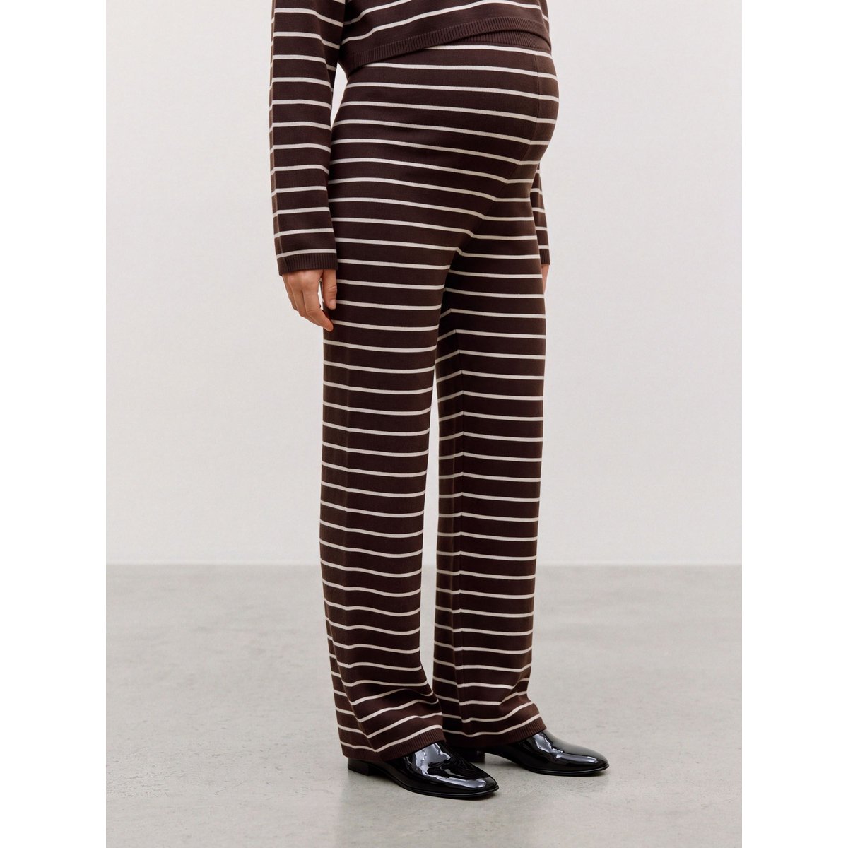Pantalon En Maille marron - hot fudge 1, MAMA LICIOUS