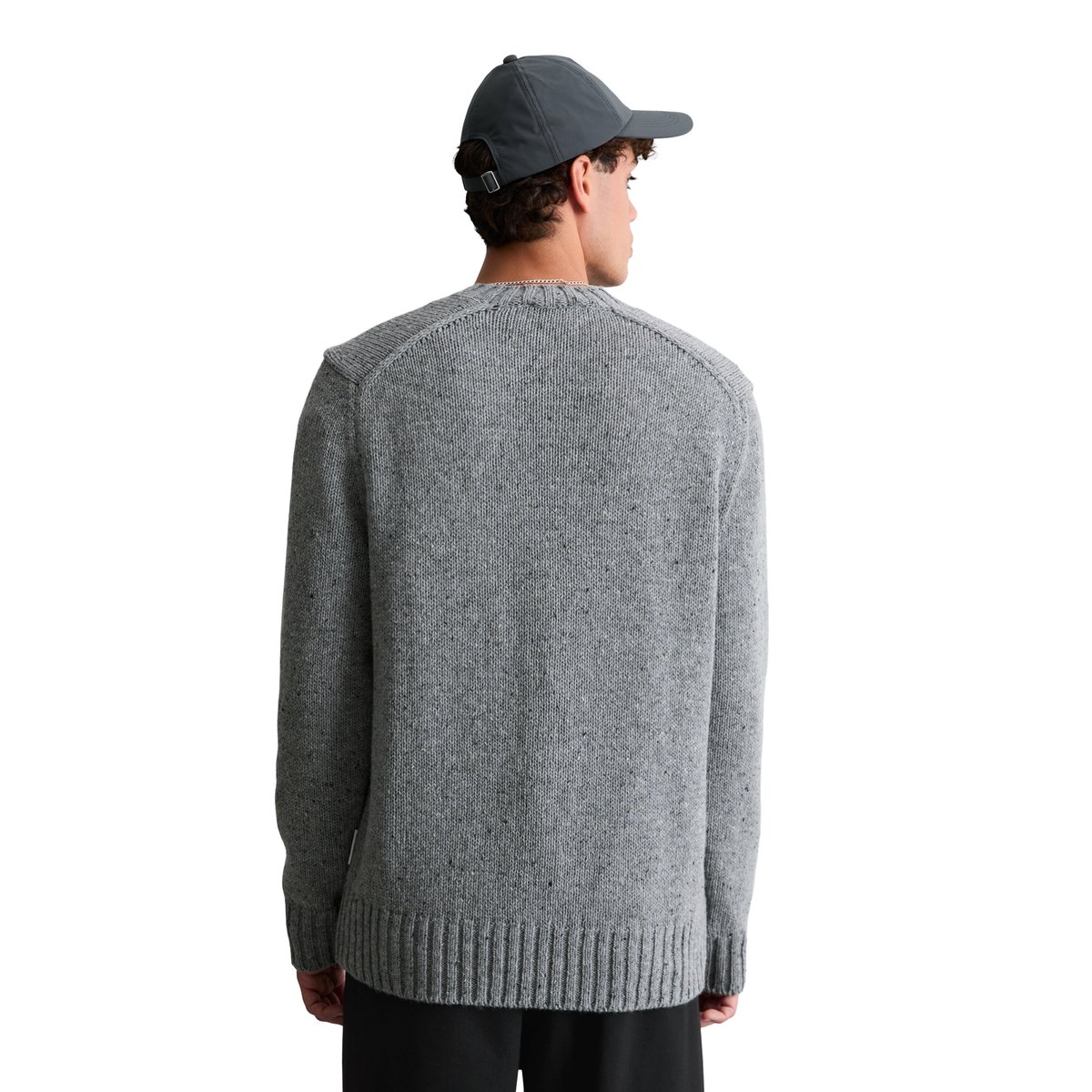 Pull coupe classique en mélange de laine vierge douce gris, MARC O’POLO DENIM