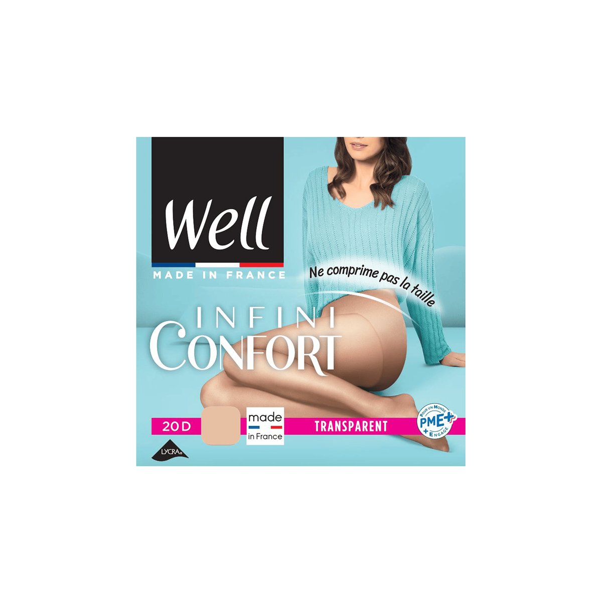 Collants transparents 20D INFINI CONFORT beige élégant, WELL