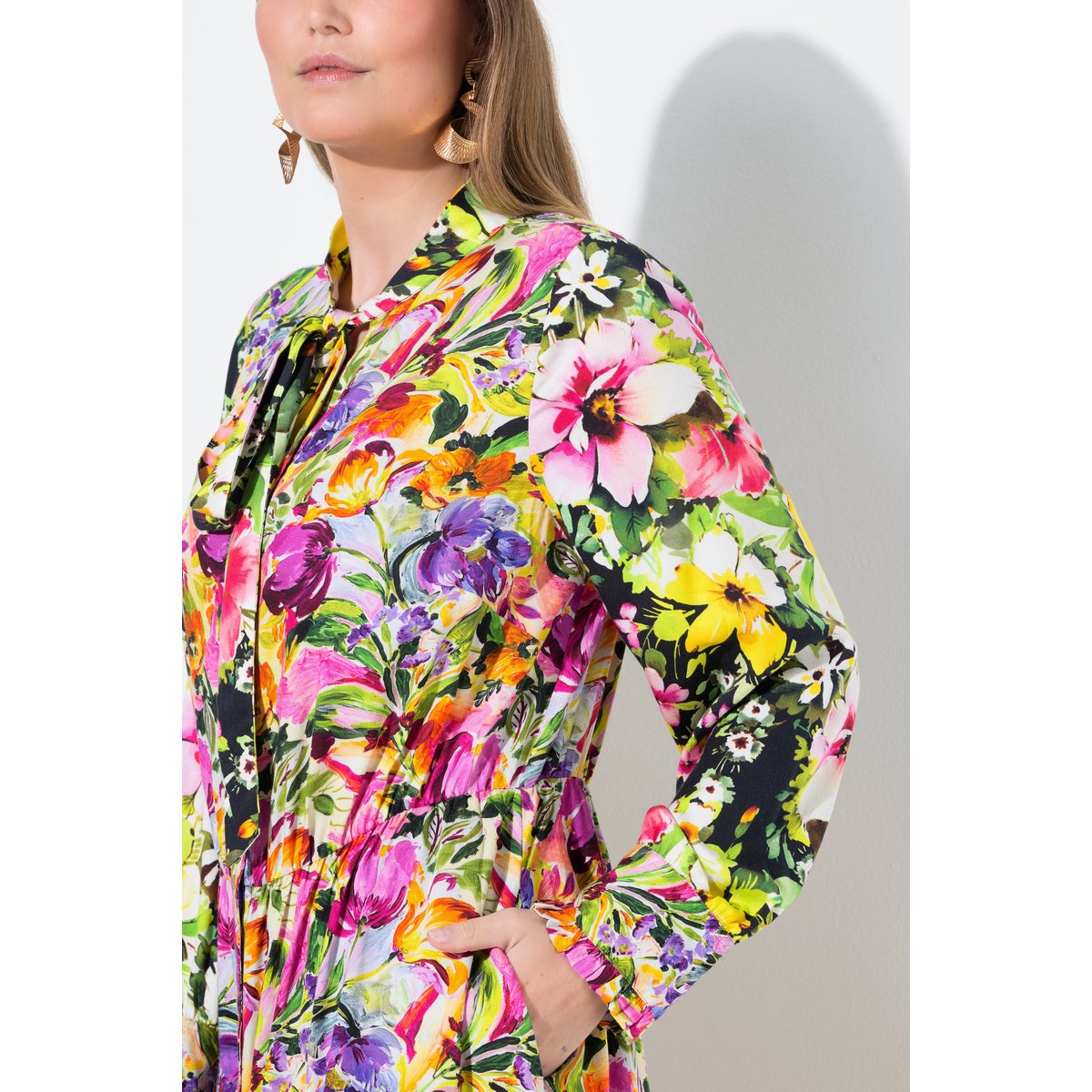 Robe midi coupe évasée, jeu d'imprimés baie d'été, ULLA POPKEN