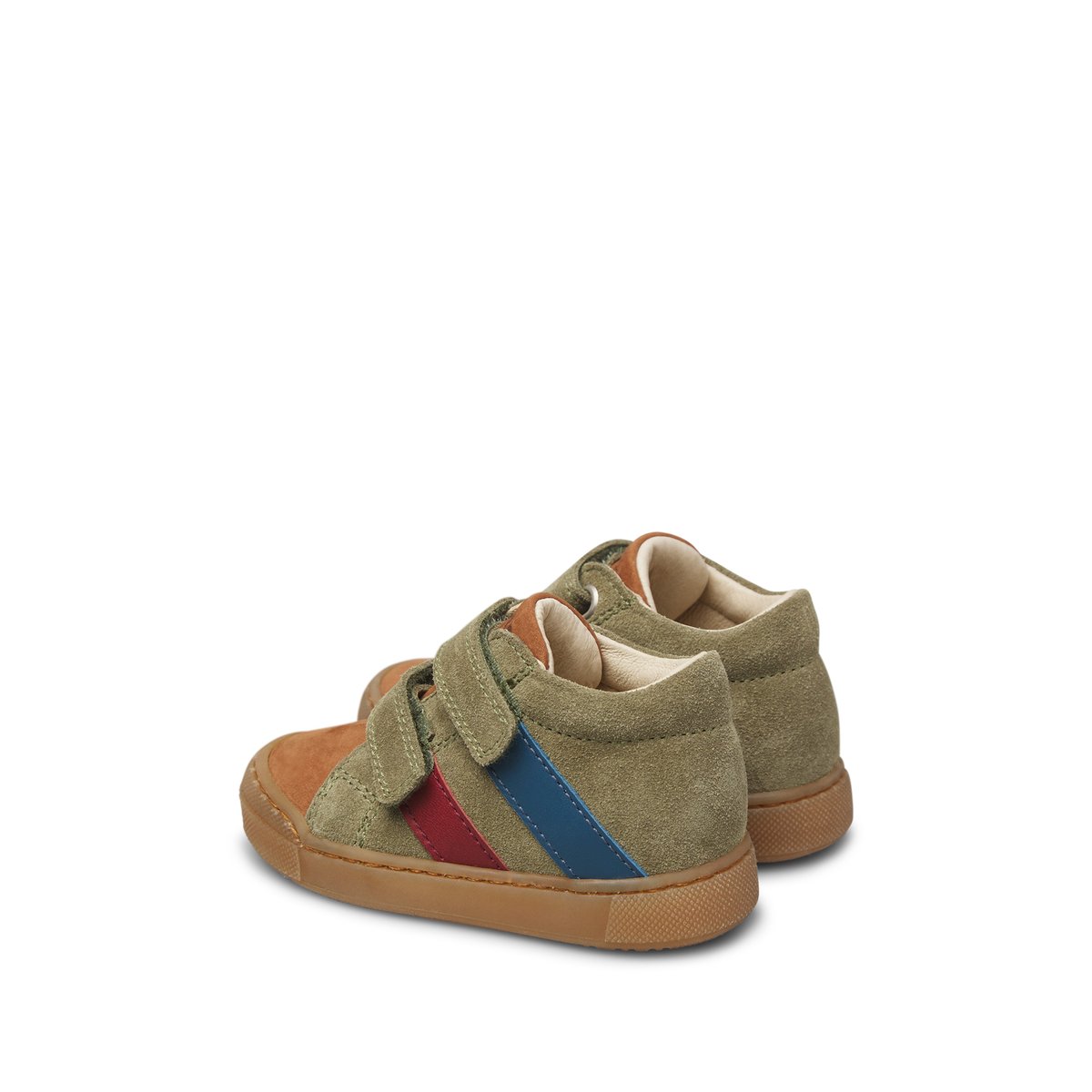 Baskets en cuir et suède GAZER VL marron-vert-, FALCOTTO