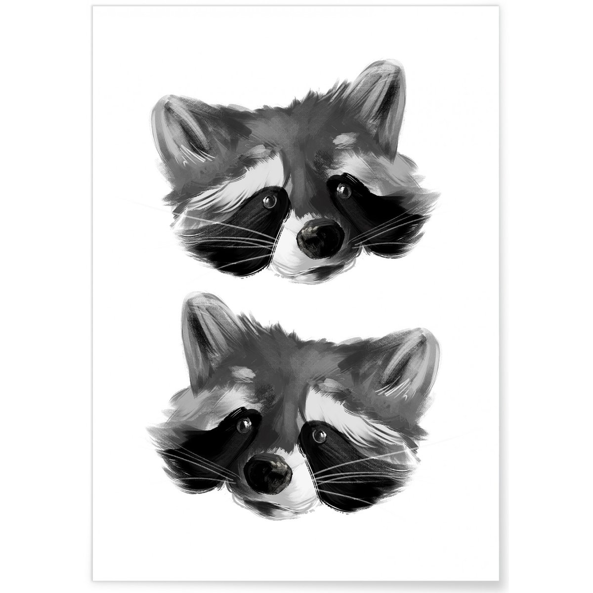 Affiche Racoon 2 blanc, L'AFFICHERIE