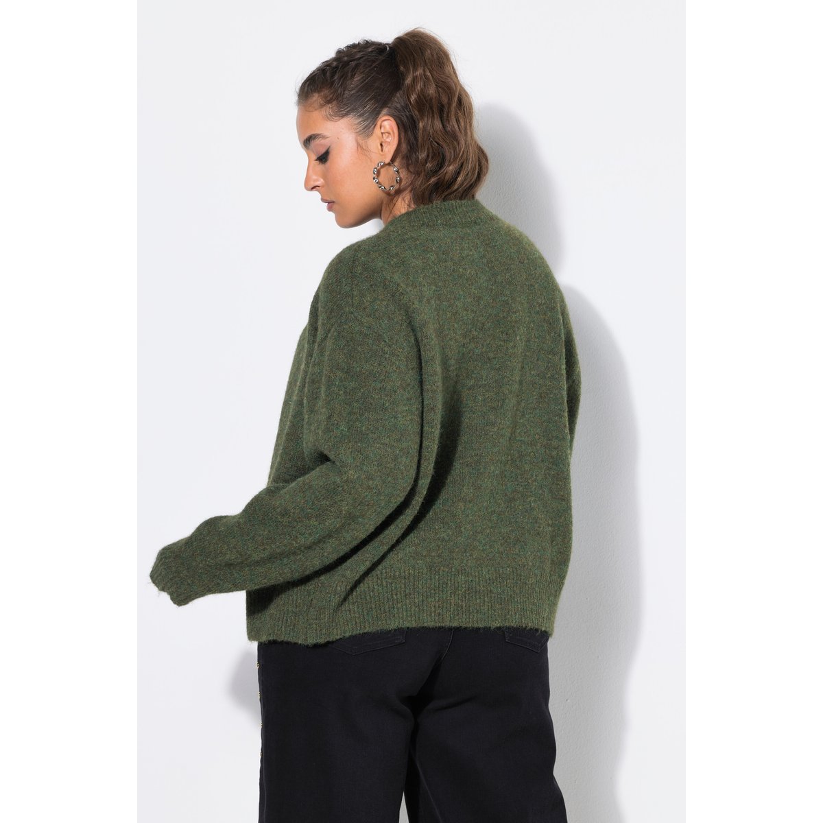 Cardigan oversize, manches ultra-longues olive clair, STUDIO UNTOLD