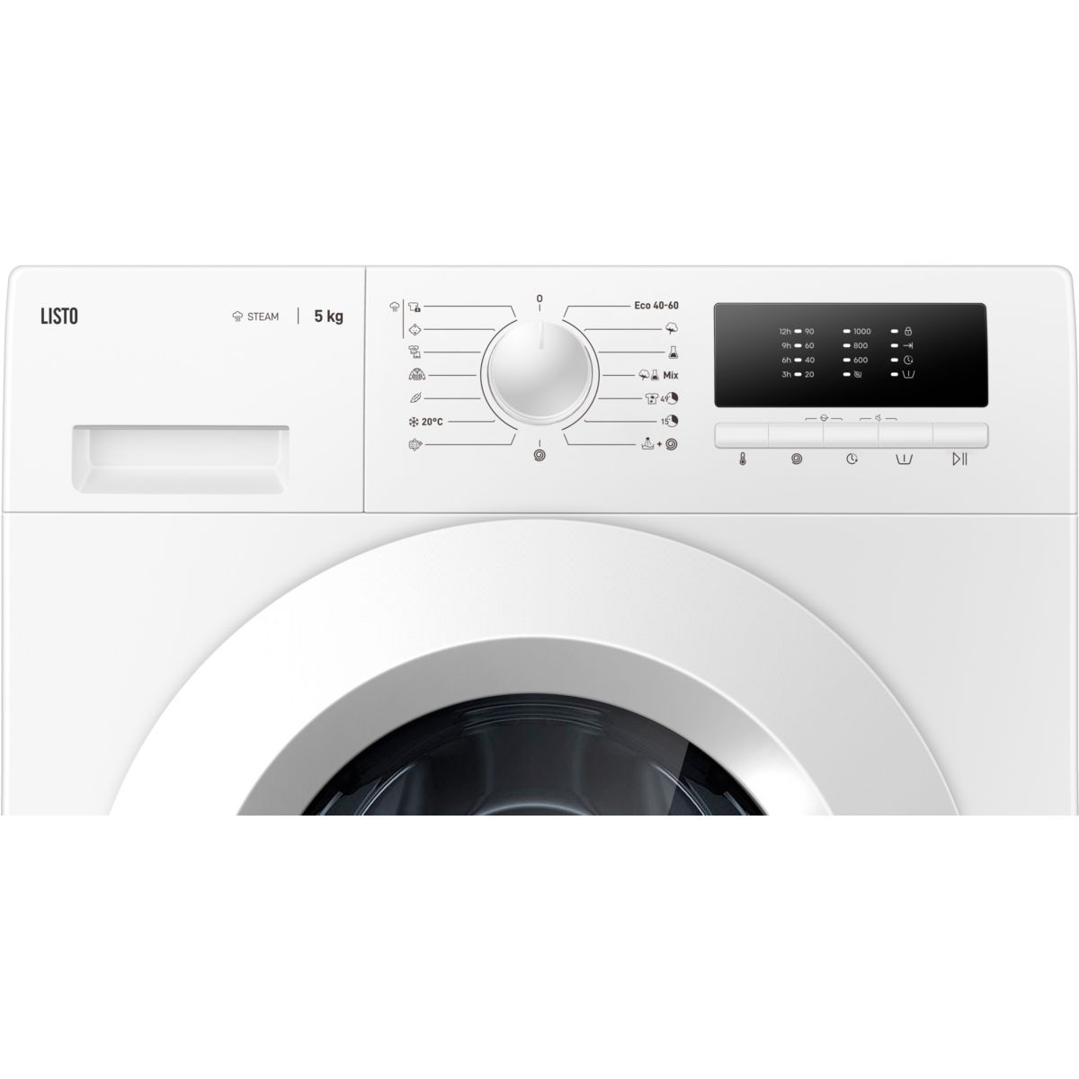 Lave linge compact LF510-L2b - 5 kg - 1000 tr/min - Classe A - Moteur induction couleur unique, LISTO