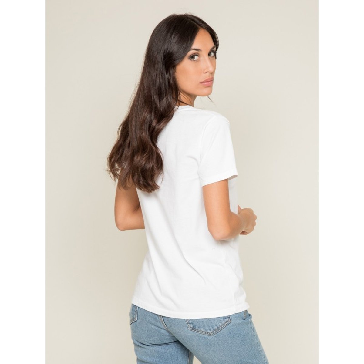 T-shirt Col Rond Message Fibexo blanc, DONA LISA