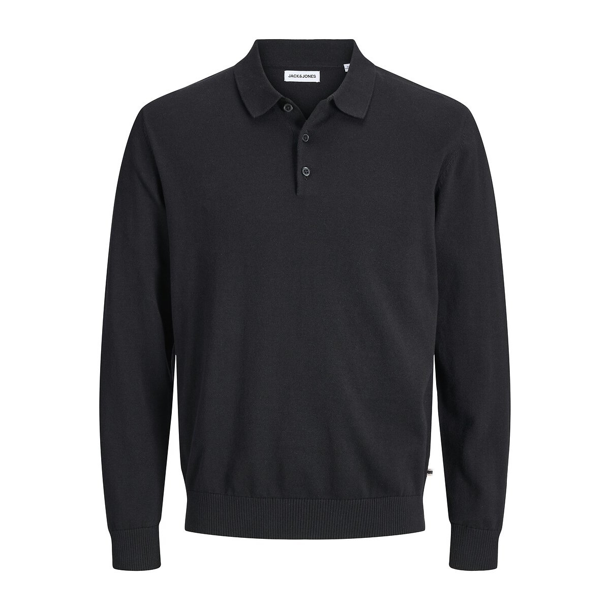 Pull col polo noir, JACK & JONES