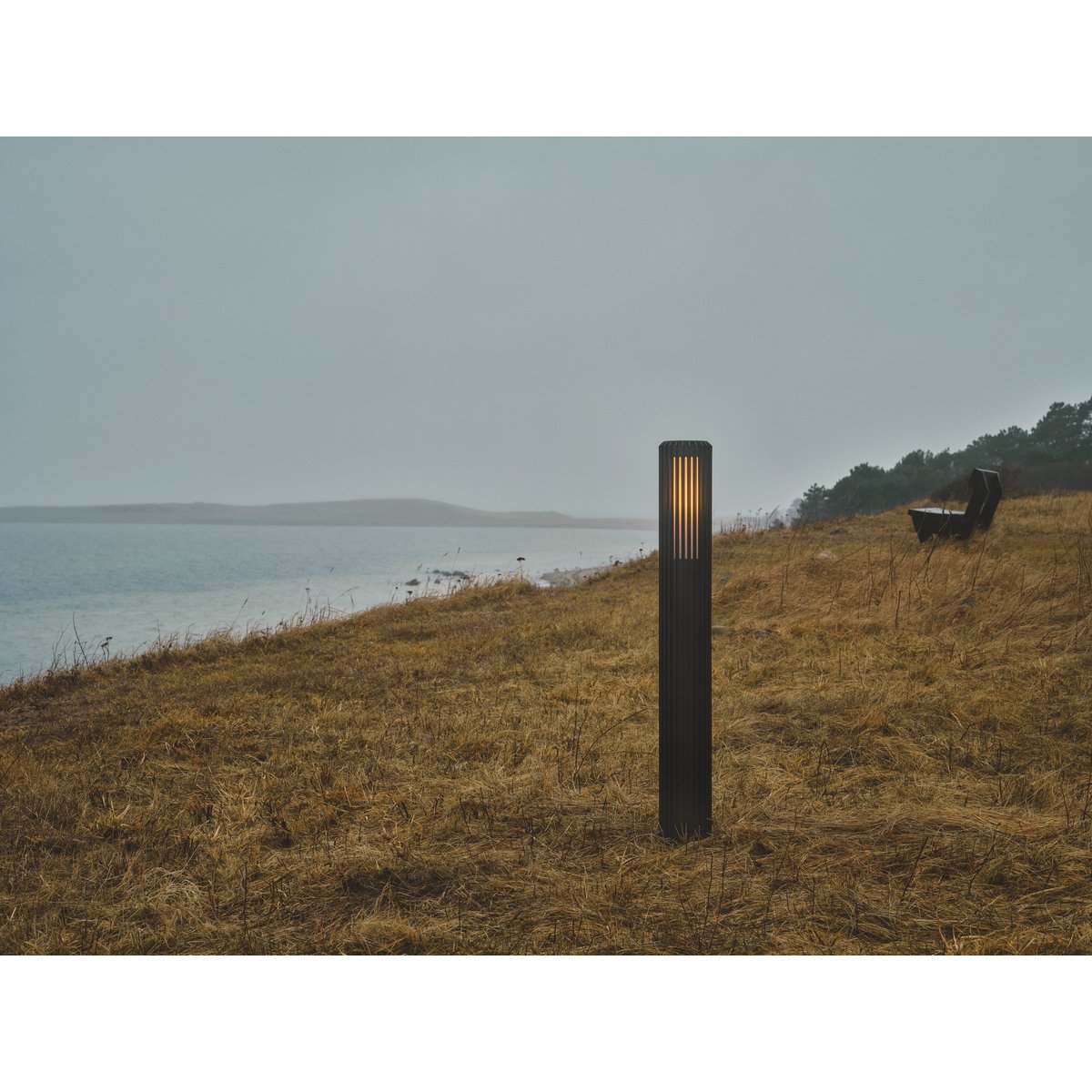 Potelet à l'architecture cylindrique et d'un minimalisme moderne en aluminium, ALUDRA 95 noir, NORDLUX