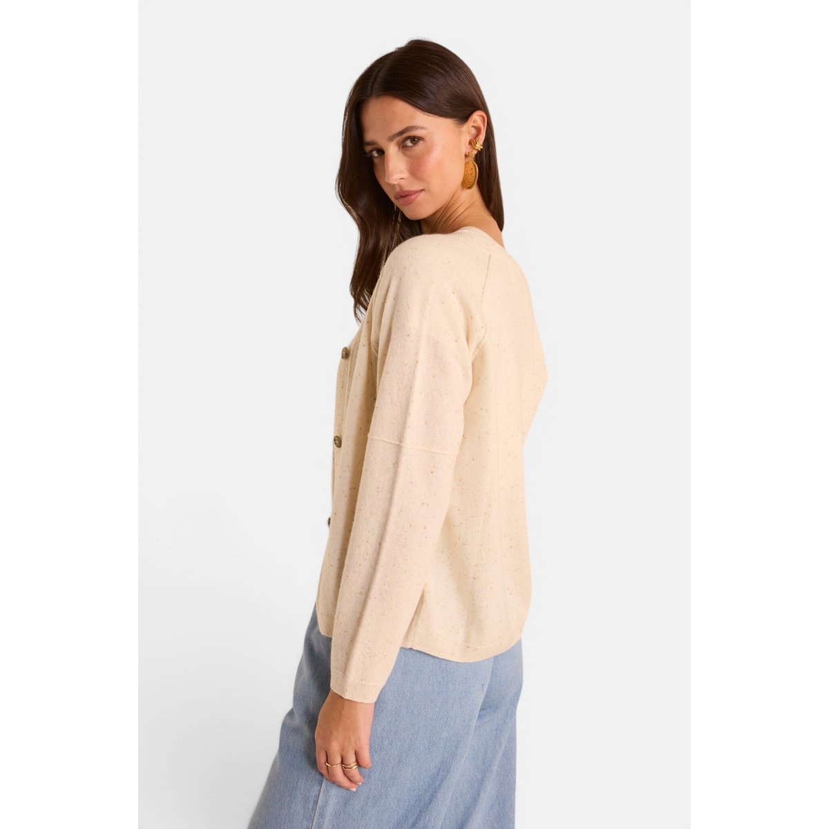 Gilet à manches longues en cachemire BILLY creme, Maison 123