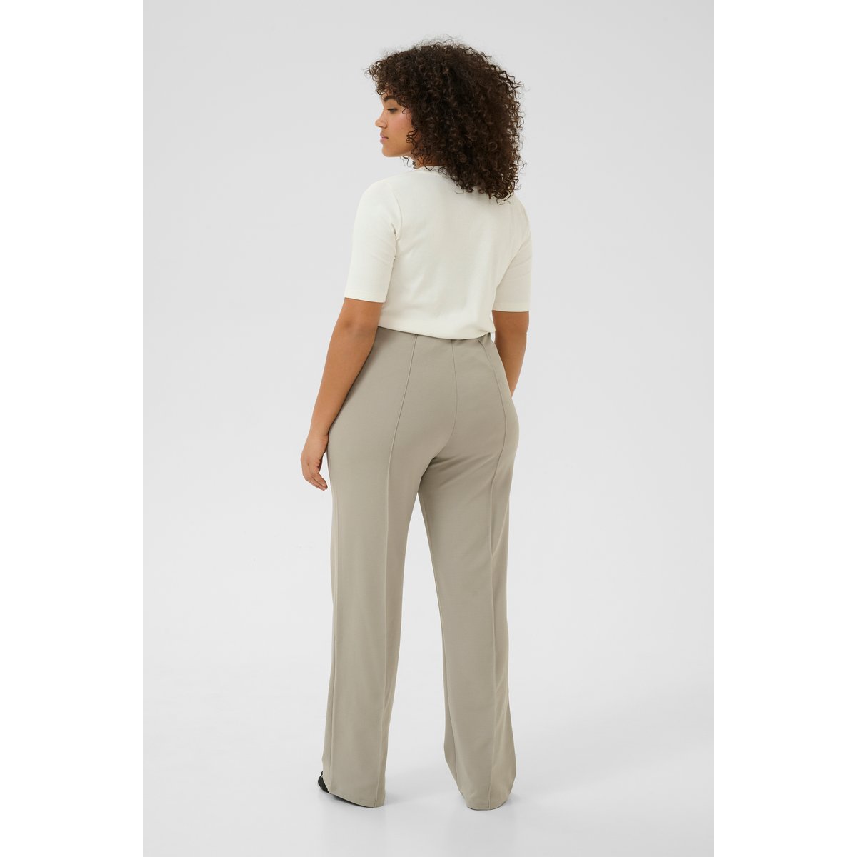 Pantalon casual gris elephant skin, KAFFE CURVE