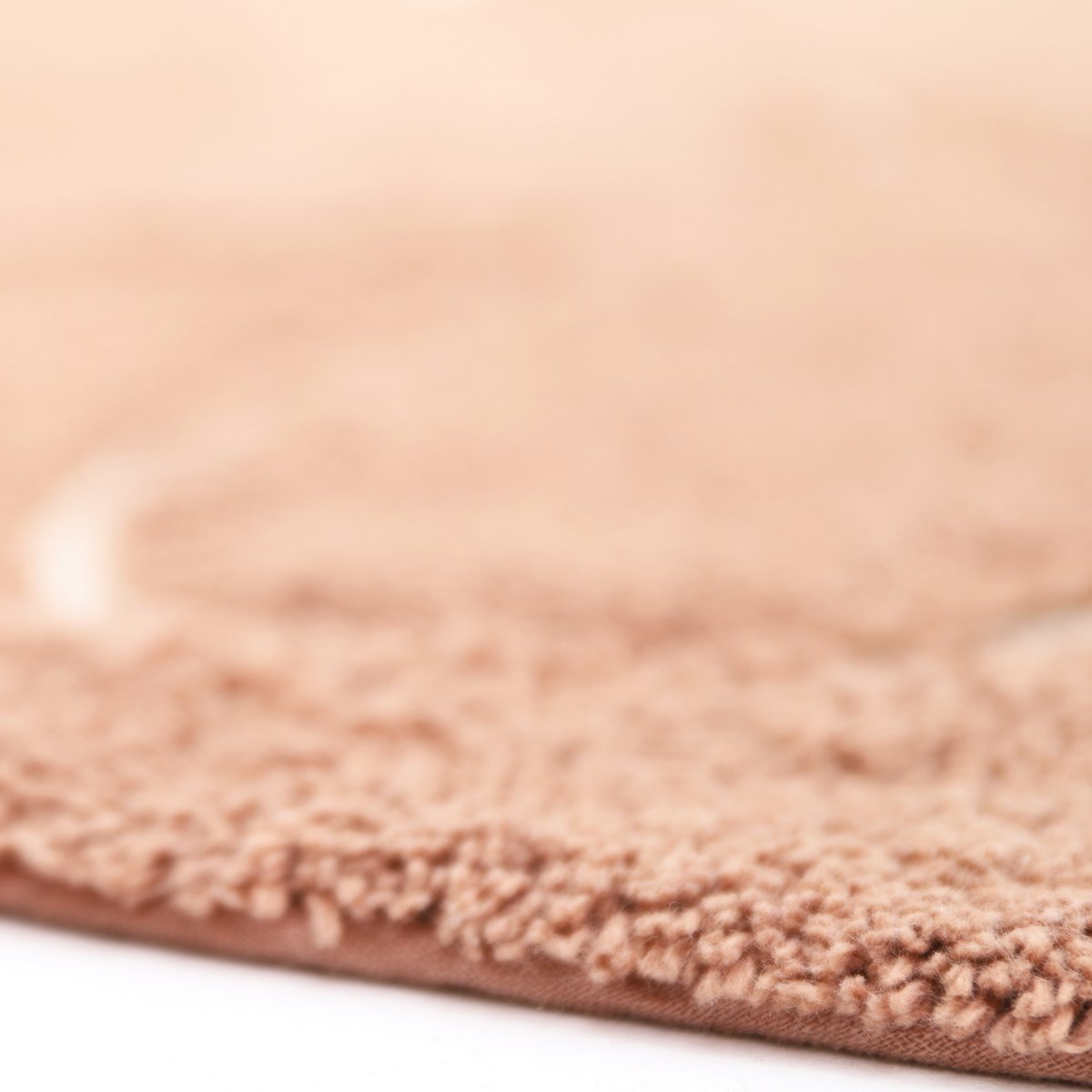 Tapis enfant coton rond avec pompons YVA brun rose, NATTIOT