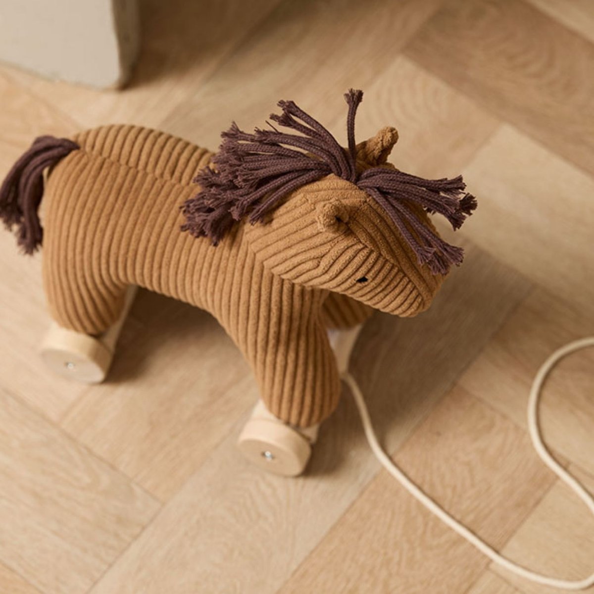 Cheval à tirer marron, noir, KID'S CONCEPT