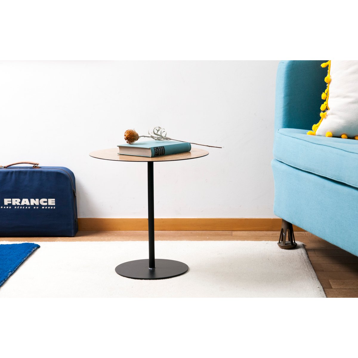 Table d'appoint en métal XYLÈME bois clair, PRODUIT INTERIEUR BRUT