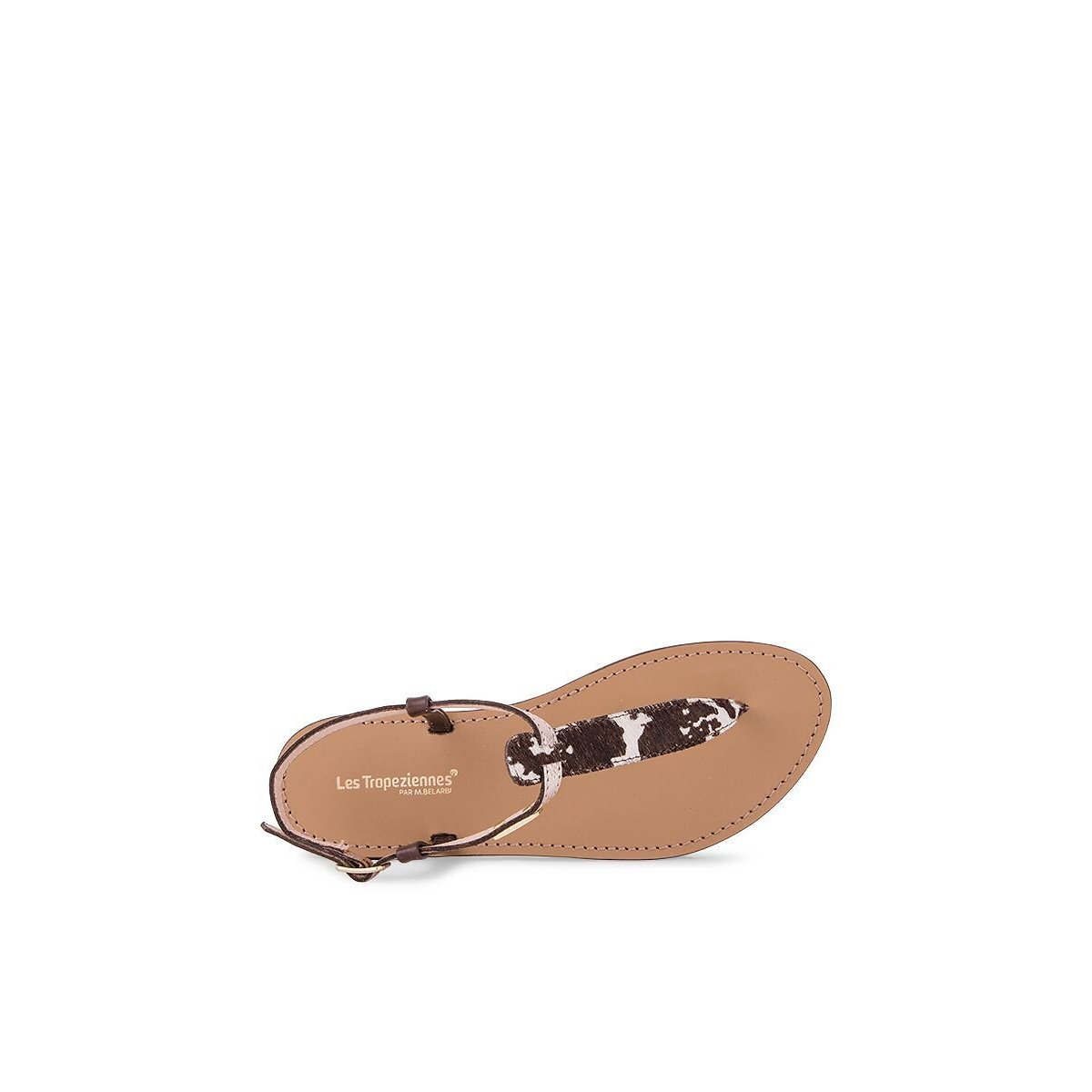 Sandali infradito in pelle Harvil marrone/bianco, LES TROPEZIENNES PAR M.BELARBI