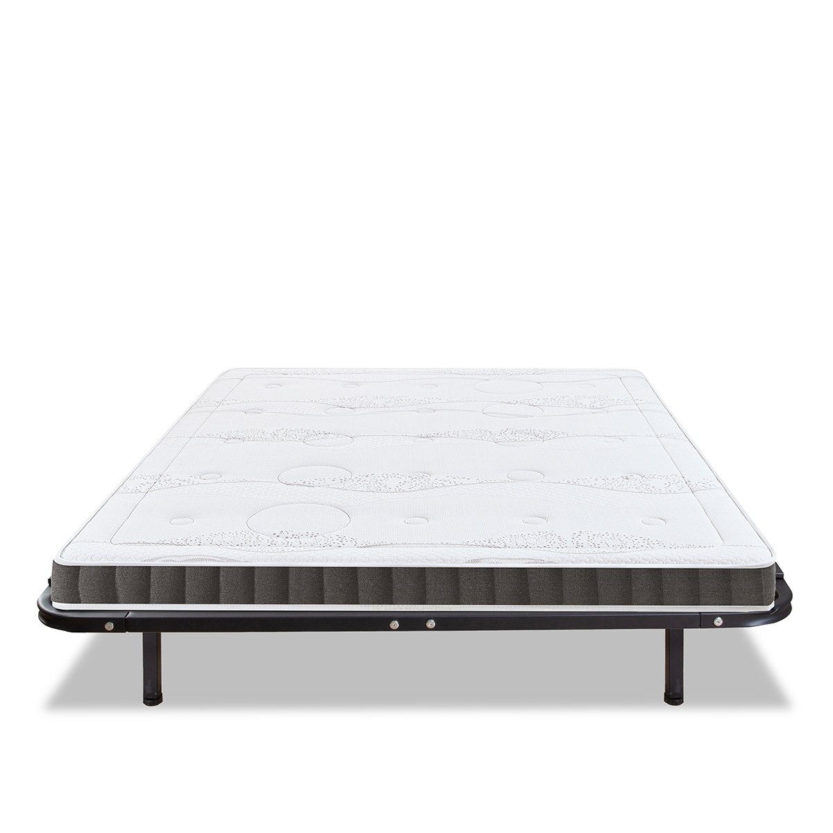 Ensemble Matelas Mémoire de forme INTUITION avec Cadre à lattes blanc, OLYMPE LITERIE