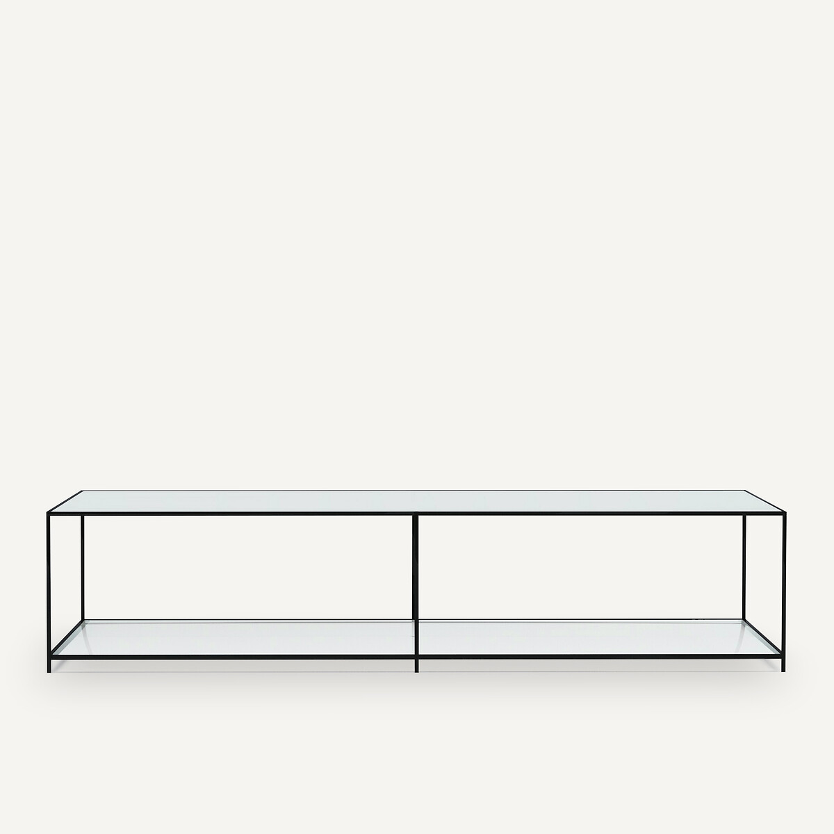 Mesa de centro retangular, vidro temperado, Sybil transparente, AM.PM
