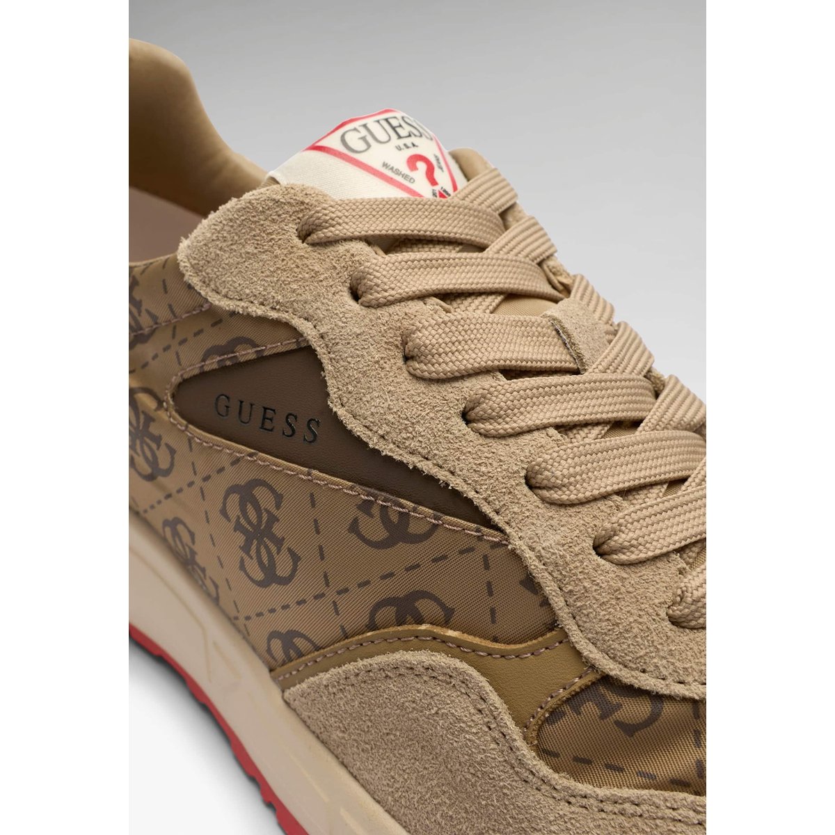 Sneakers Logo Aria beige multi, GUESS