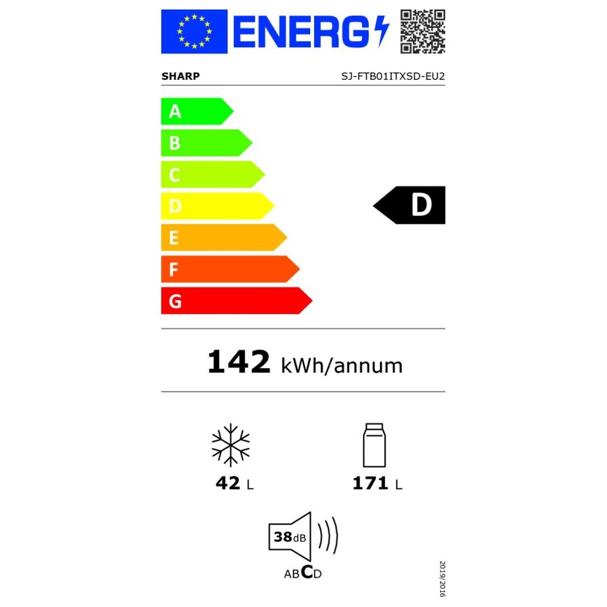 Refrigerateurs 2 portes SJFTB01ITXSD-EU2 silver, SHARP