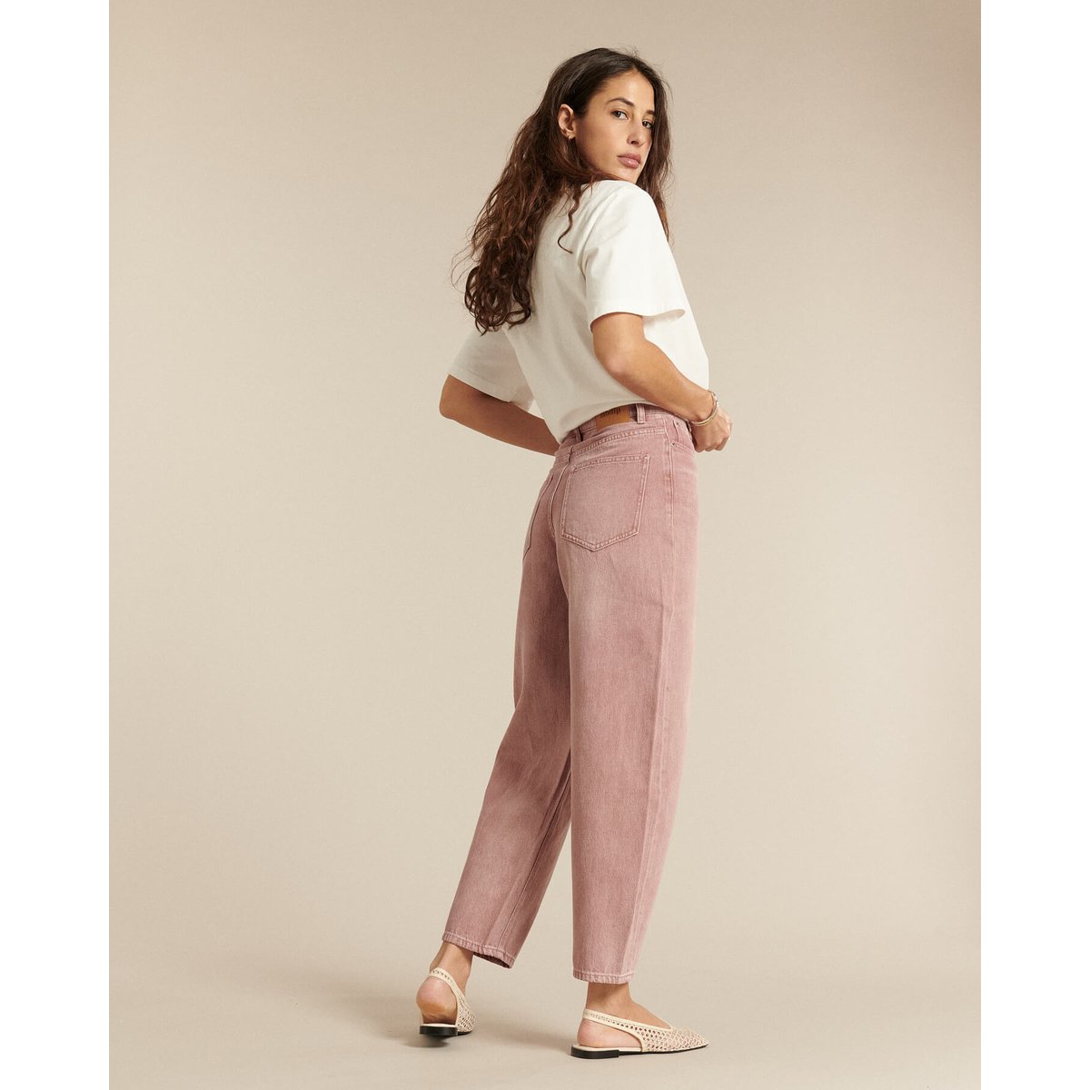 JEANS BALLON TAILLE HAUTE DENIM AUTHENTIQUE quartz, LABDIP