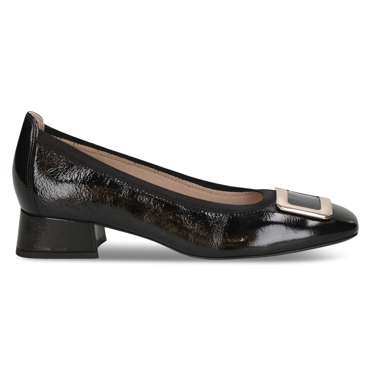 Escarpin en cuir noir mat, CAPRICE