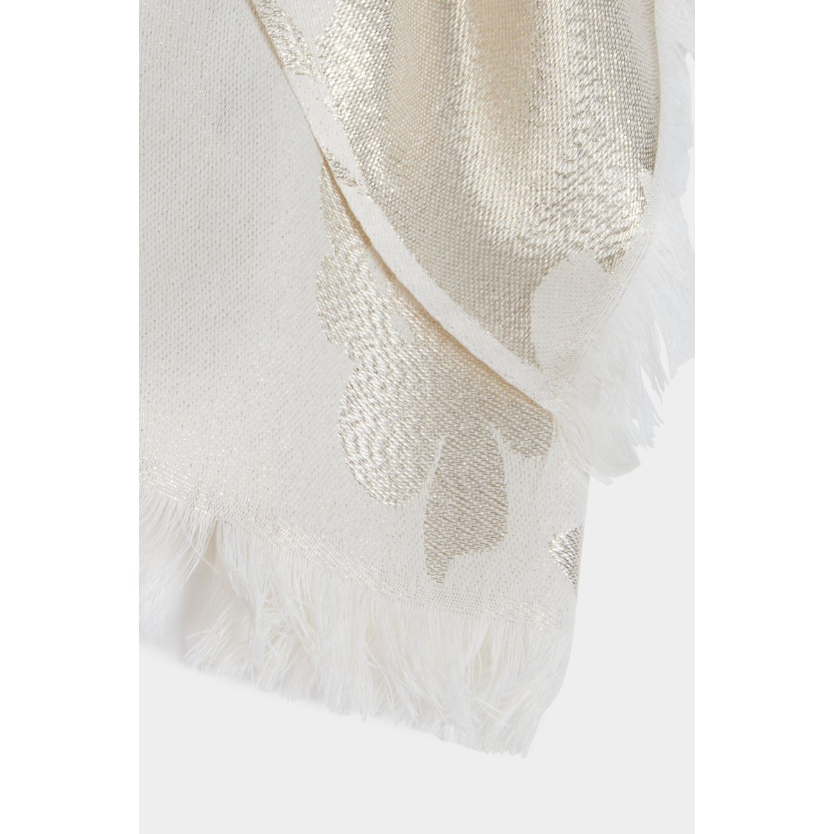 Foulard fils métallisés ivoire, MORGAN