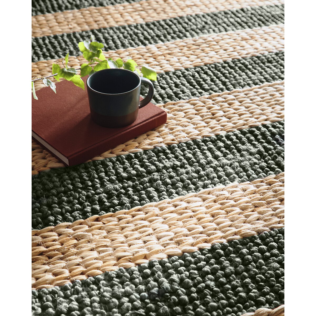 Bondi Stripe Jute Rug green/natural, ORIGIN