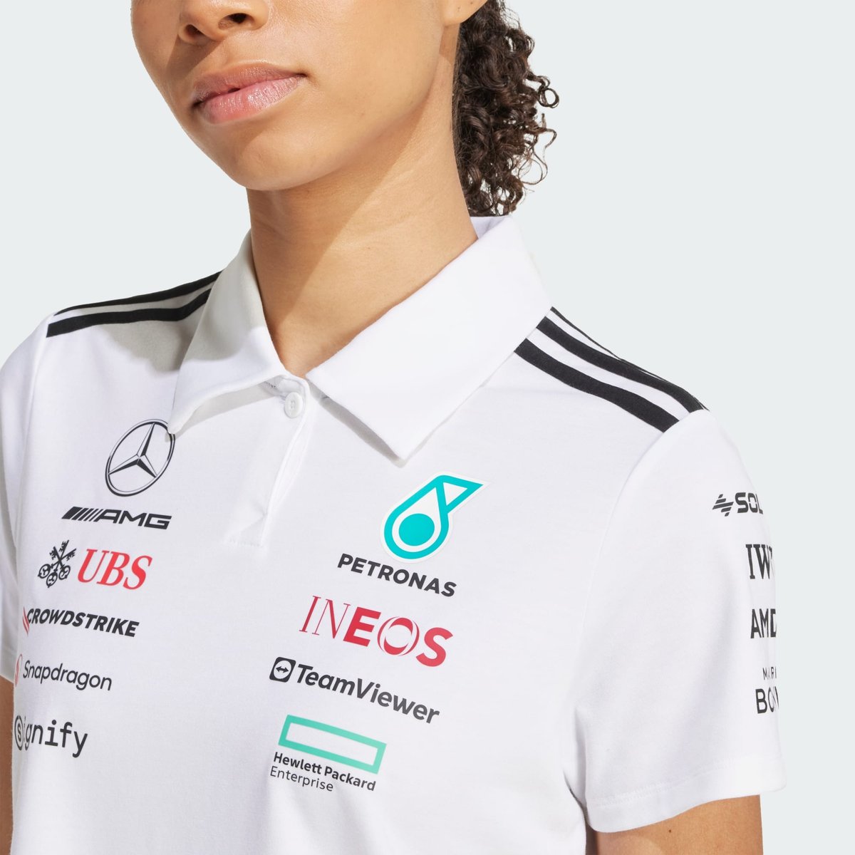Polo D'équipe Mercedes - Amg Petronas Formula One Polo D'équipe Mercedes - Amg Petronas Formula One white melange / black, adidas Performance