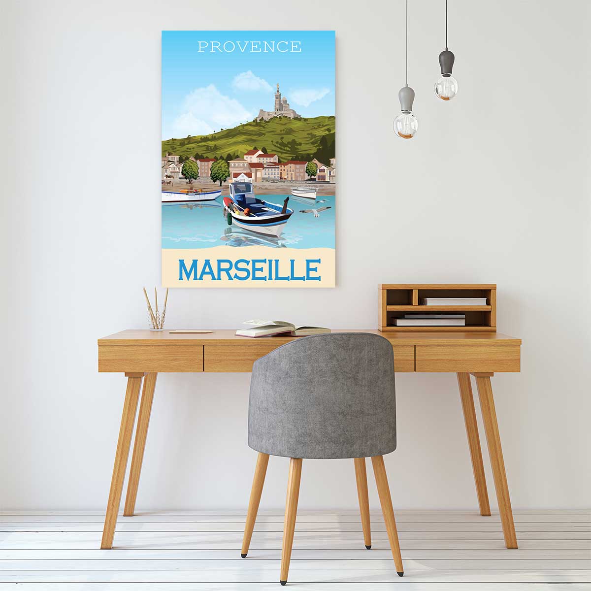 Tableau le vieux port marseille tableau alu dibond, HEXOA