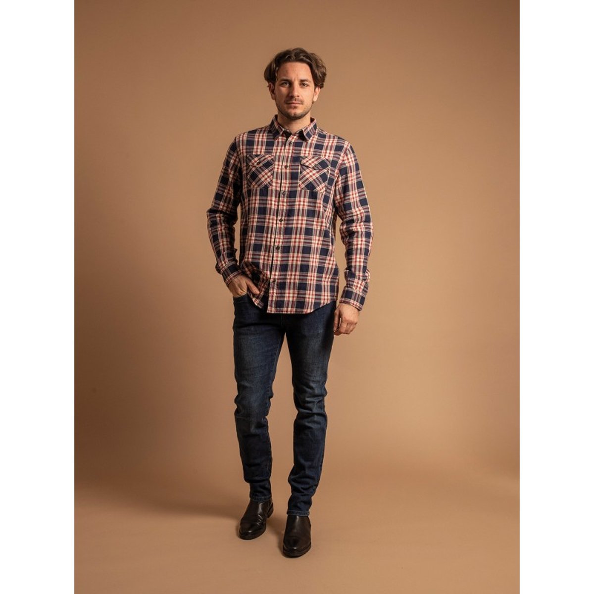 Chemise Manches Longues Coton Tentacul bleu marine, RITCHIE
