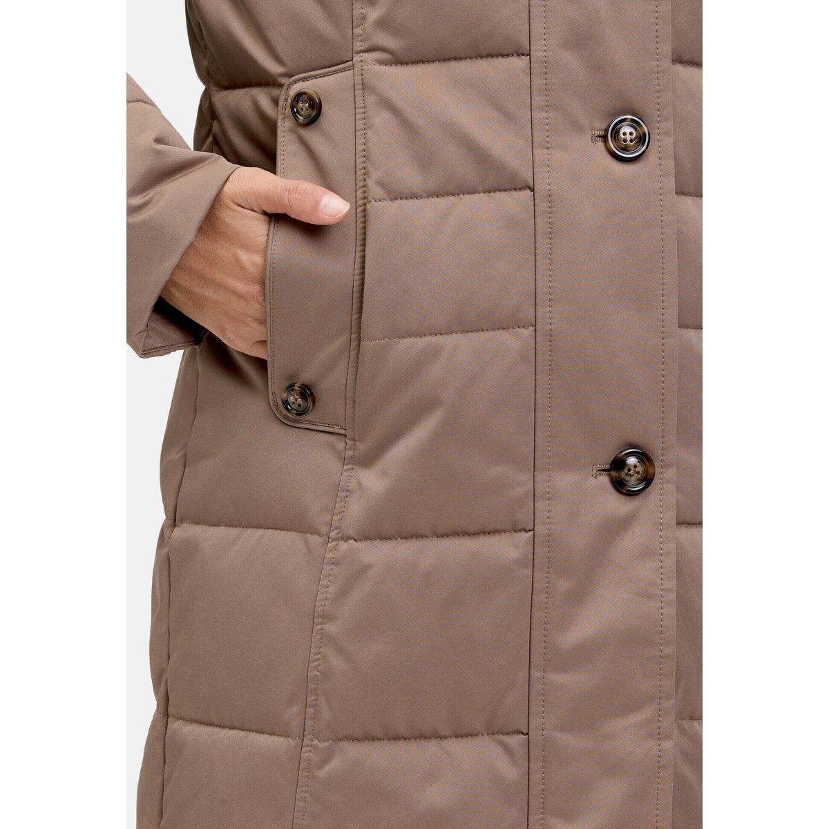 Veste matelassée à capuche marron, GIL BRET