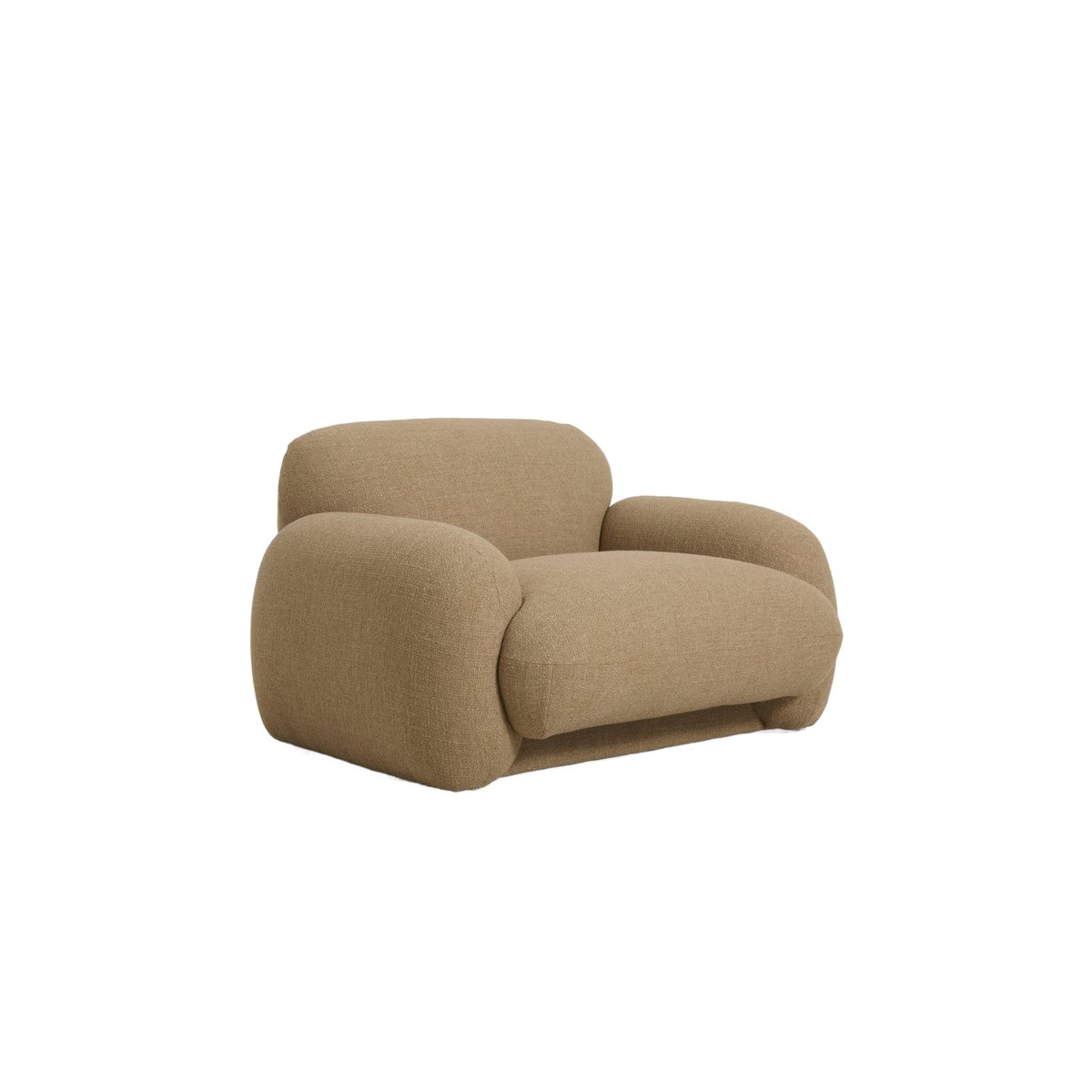 Fauteuil lounge en tissu texturé YUMA beige, PRODUIT INTERIEUR BRUT
