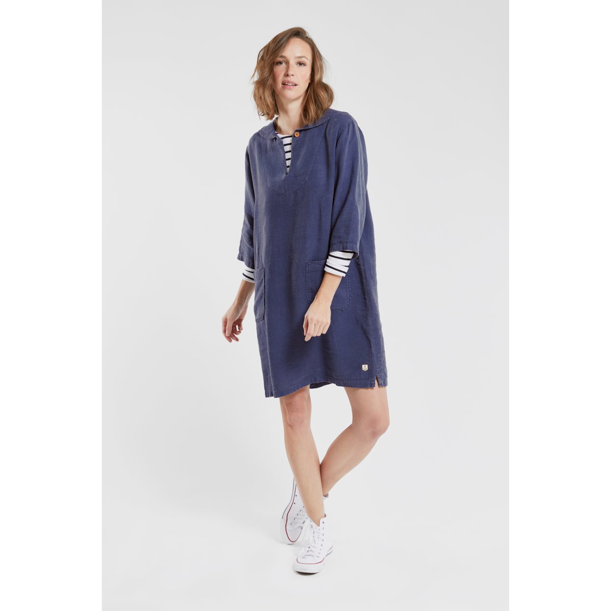 Robe vareuse Héritage en lin HERITAGE indaco, ARMOR-LUX