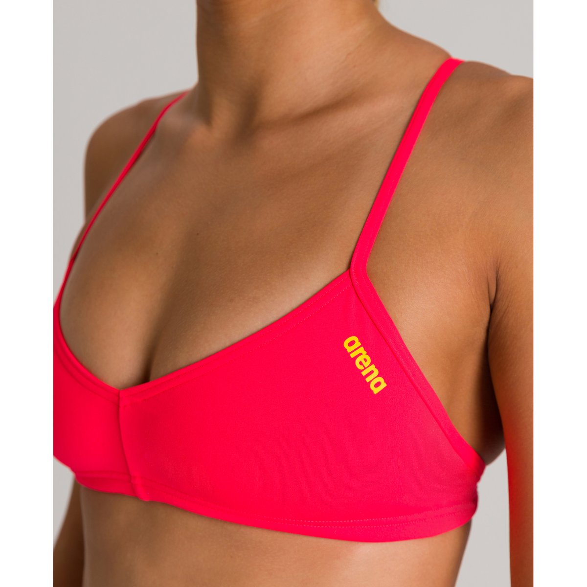 Haut de bikini Rulebreaker Bandeau Live fluo red-yellow star, ARENA