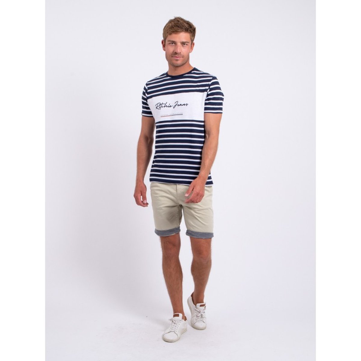 T-shirt Col Rond Pur Coton Nabaumix blanc, RITCHIE