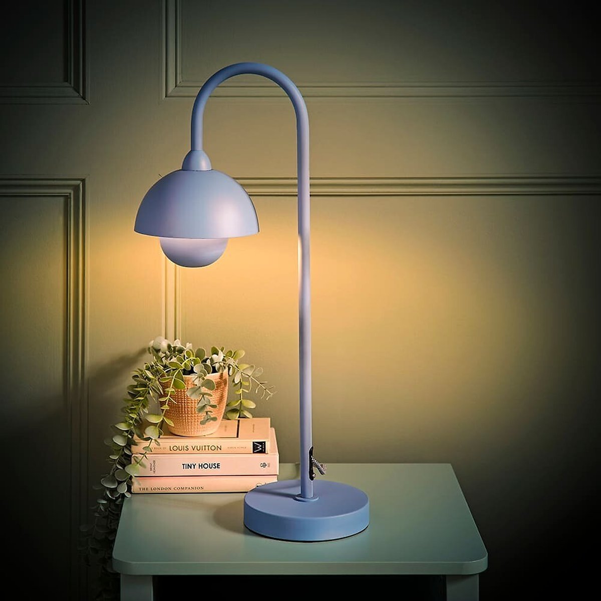 Tiffany Arched Dome Metal Table Lamp blue, SO'HOME