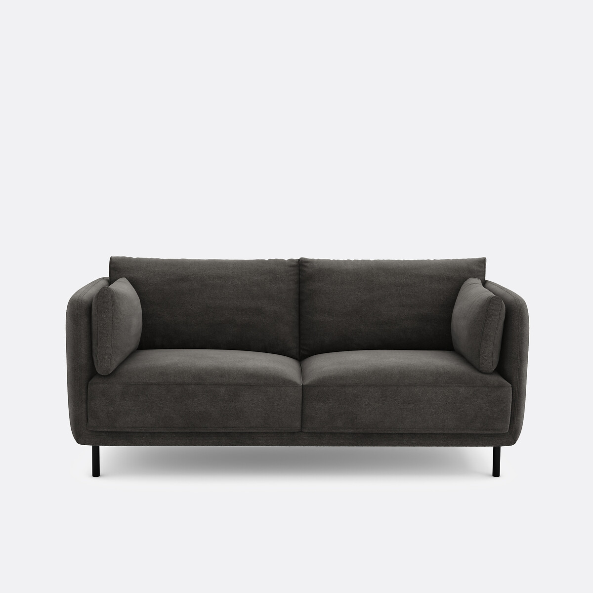 Canapé droit, 2 places, en tissu texturé, VICTOR gris anthracite, LA REDOUTE INTERIEURS