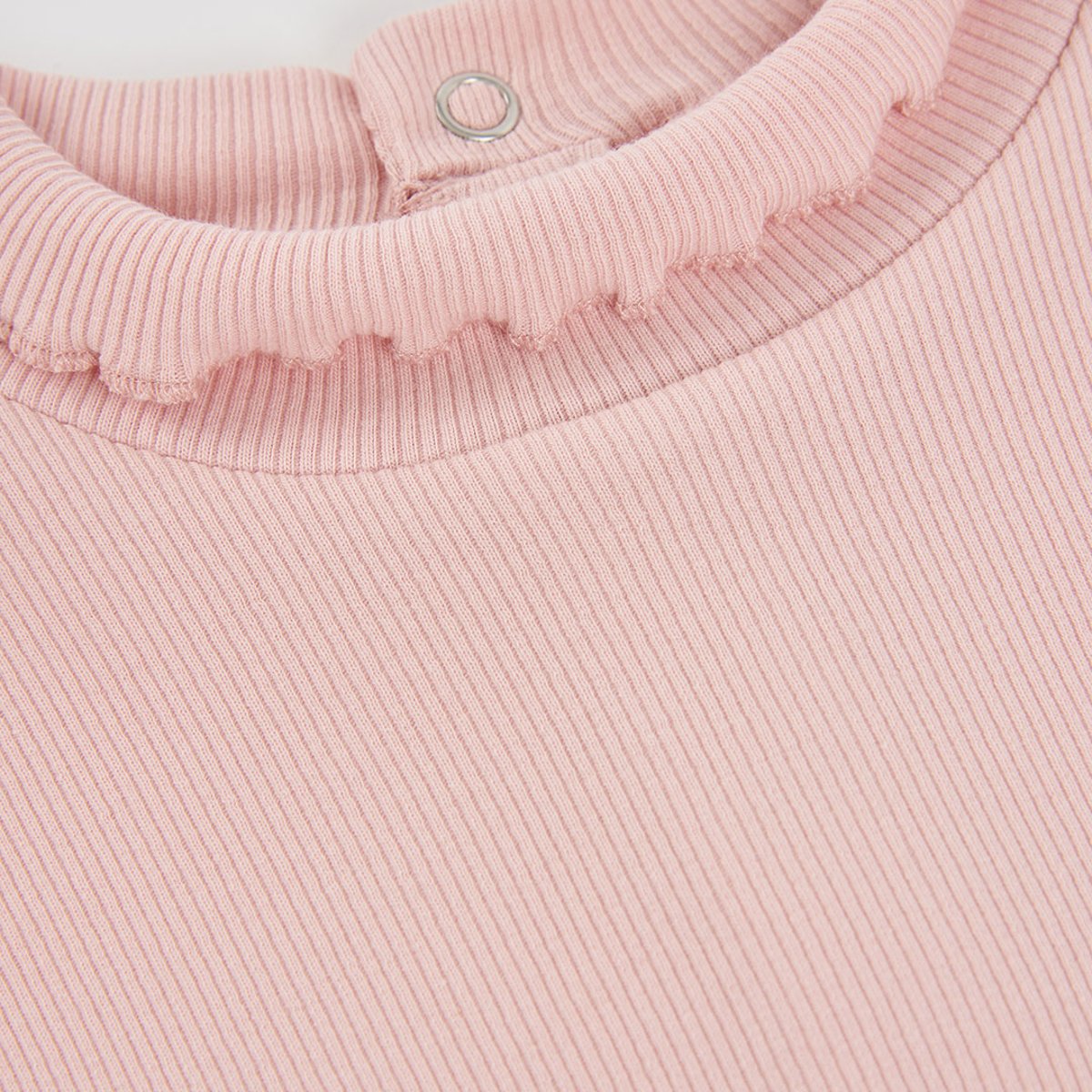 T-shirt fille en maille côtelée rose, BOBOLI