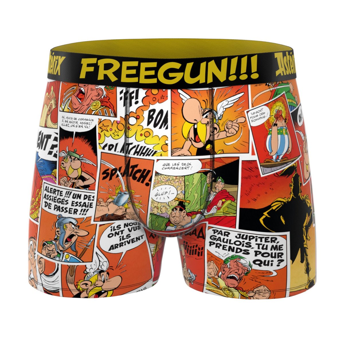 Lot De 3 Boxers Astérix vert/bleu/orange/jaune, FREEGUN