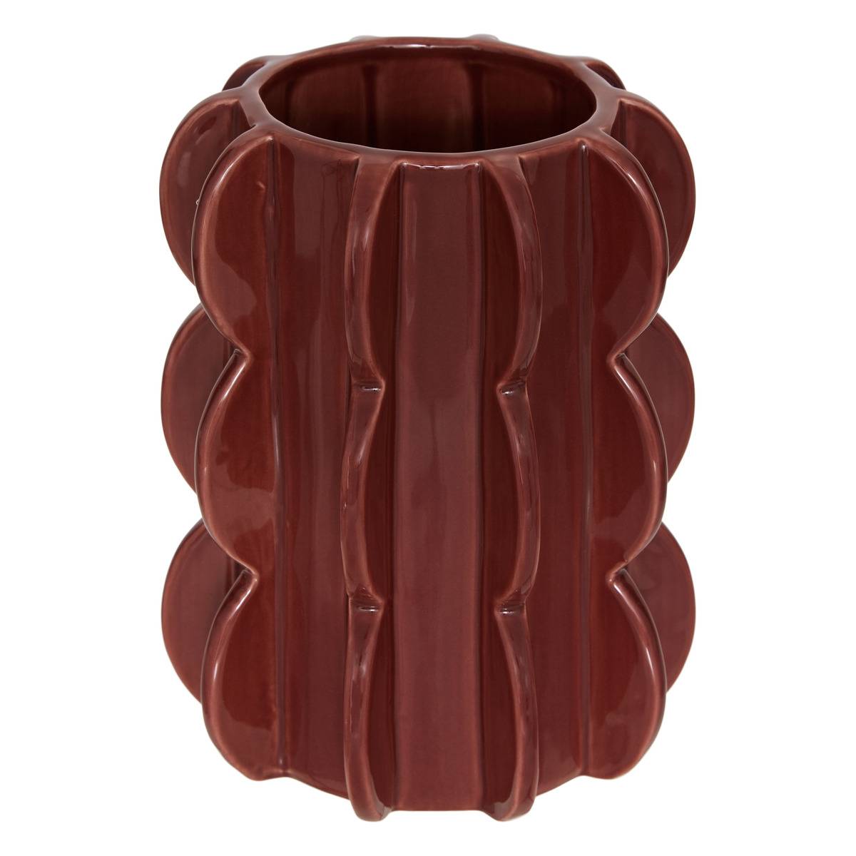Vase en céramique Homy H.19cm marron, ATMOSPHERA