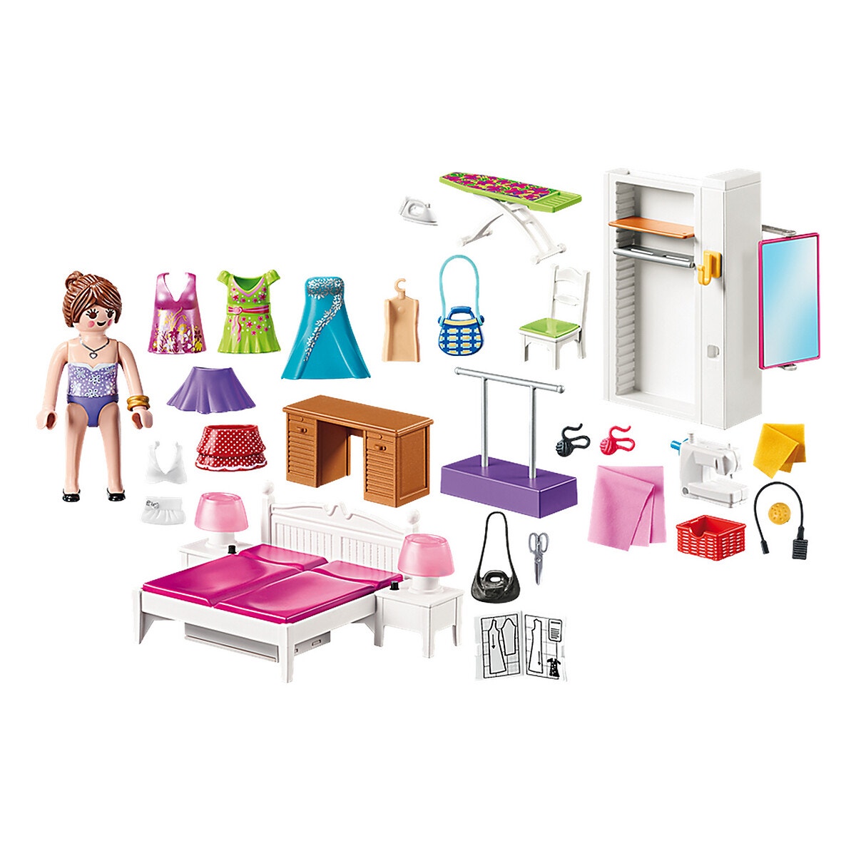 Chambre avec espace couture 70208 multicolore, PLAYMOBIL