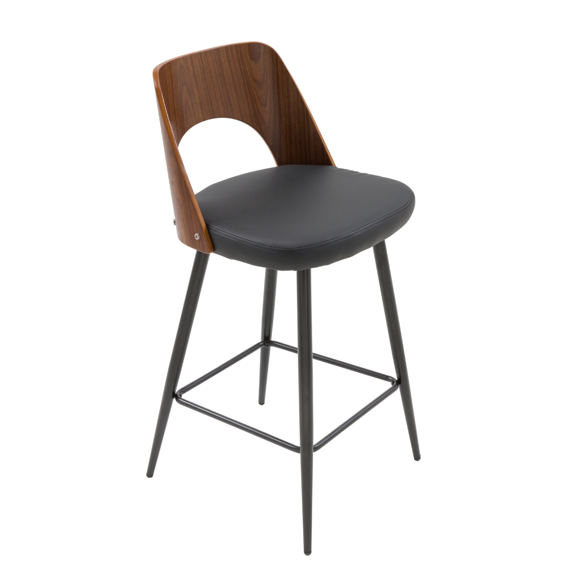 Chaise de comptoir en vinyle noir L45 cm - AUSTIN bleu, SIGNATURE